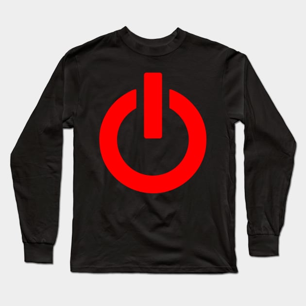 Power Button - Red Symbol Long Sleeve T-Shirt by XOOXOO